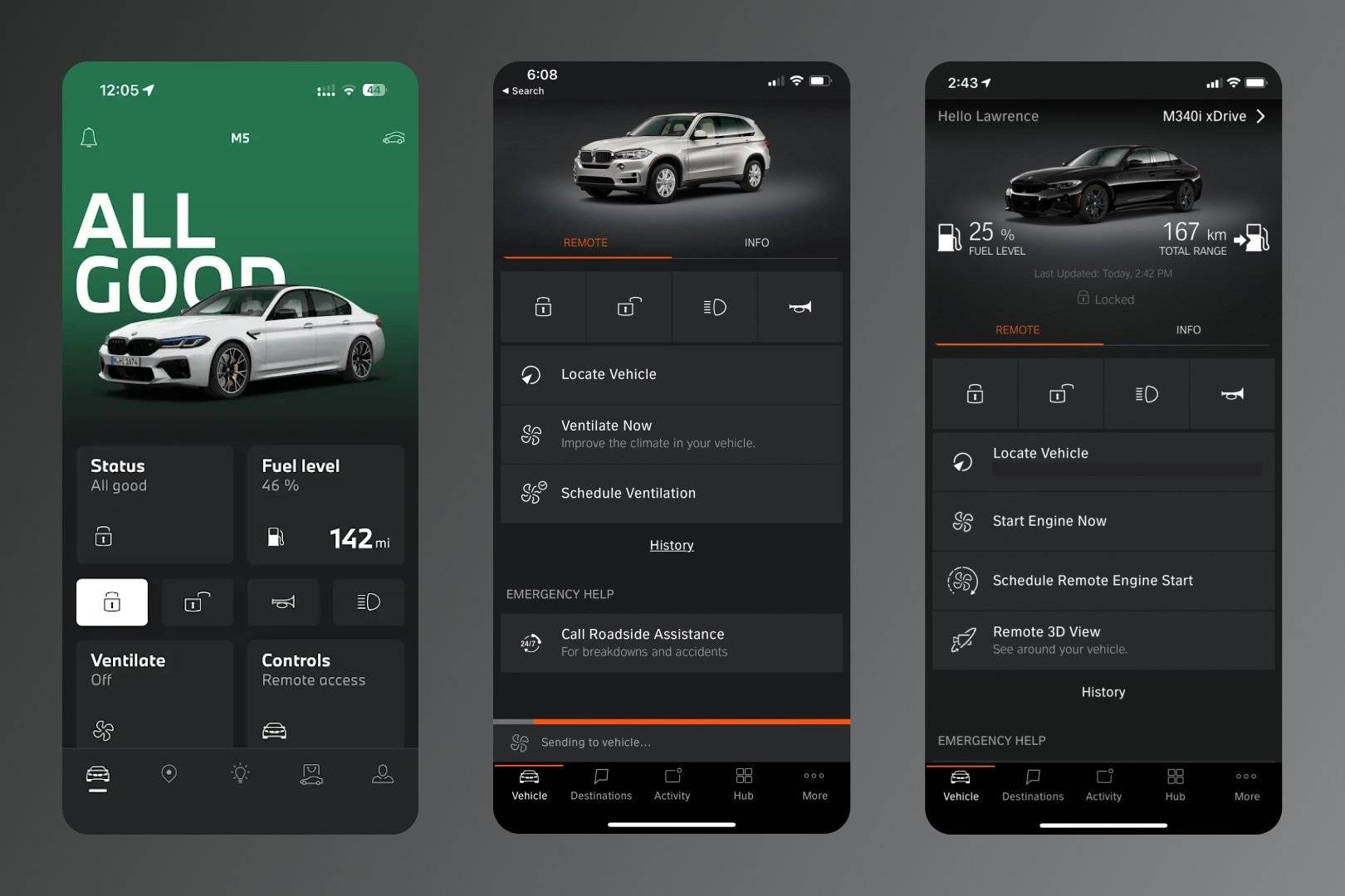 Ventilate option in the My BMW app