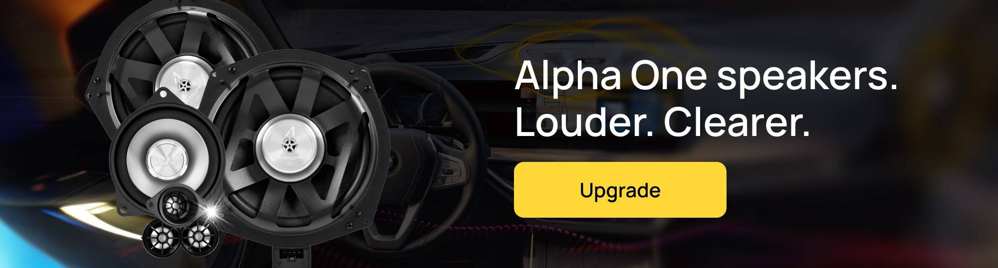 Alpha One speakers upgrade banner