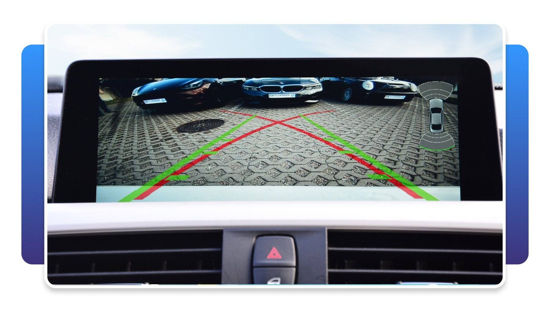 Rear view camera displayed in full-screen mode