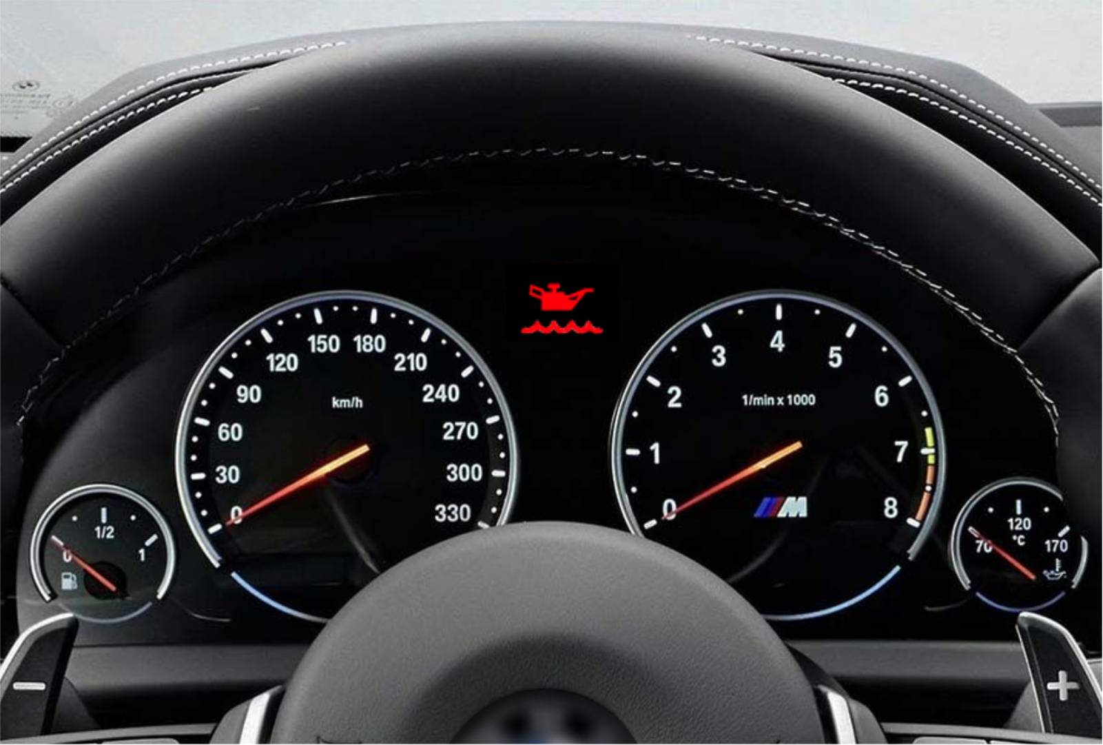 Engine oil level/pressure warning lights