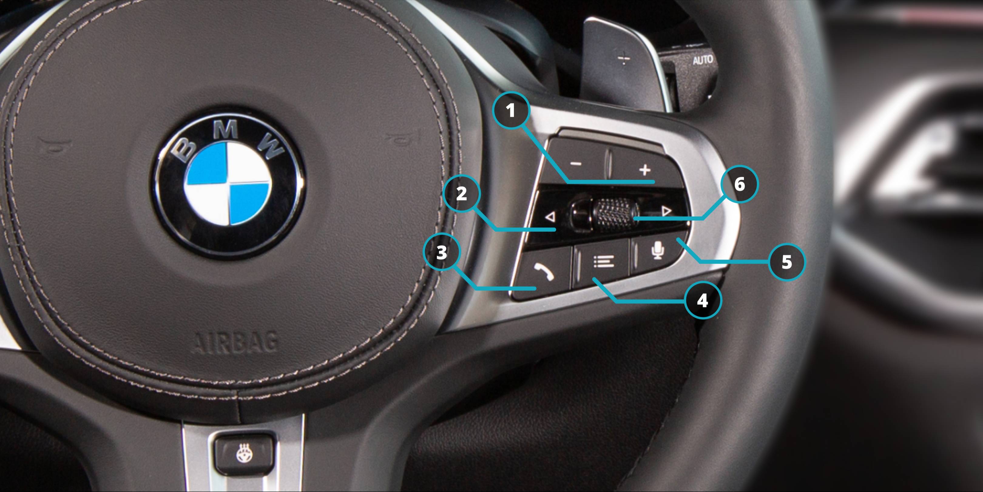 Lado derecho: control de audio BMW