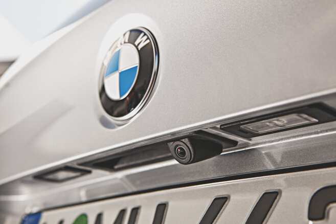 Rear view camera retrofit for BMW