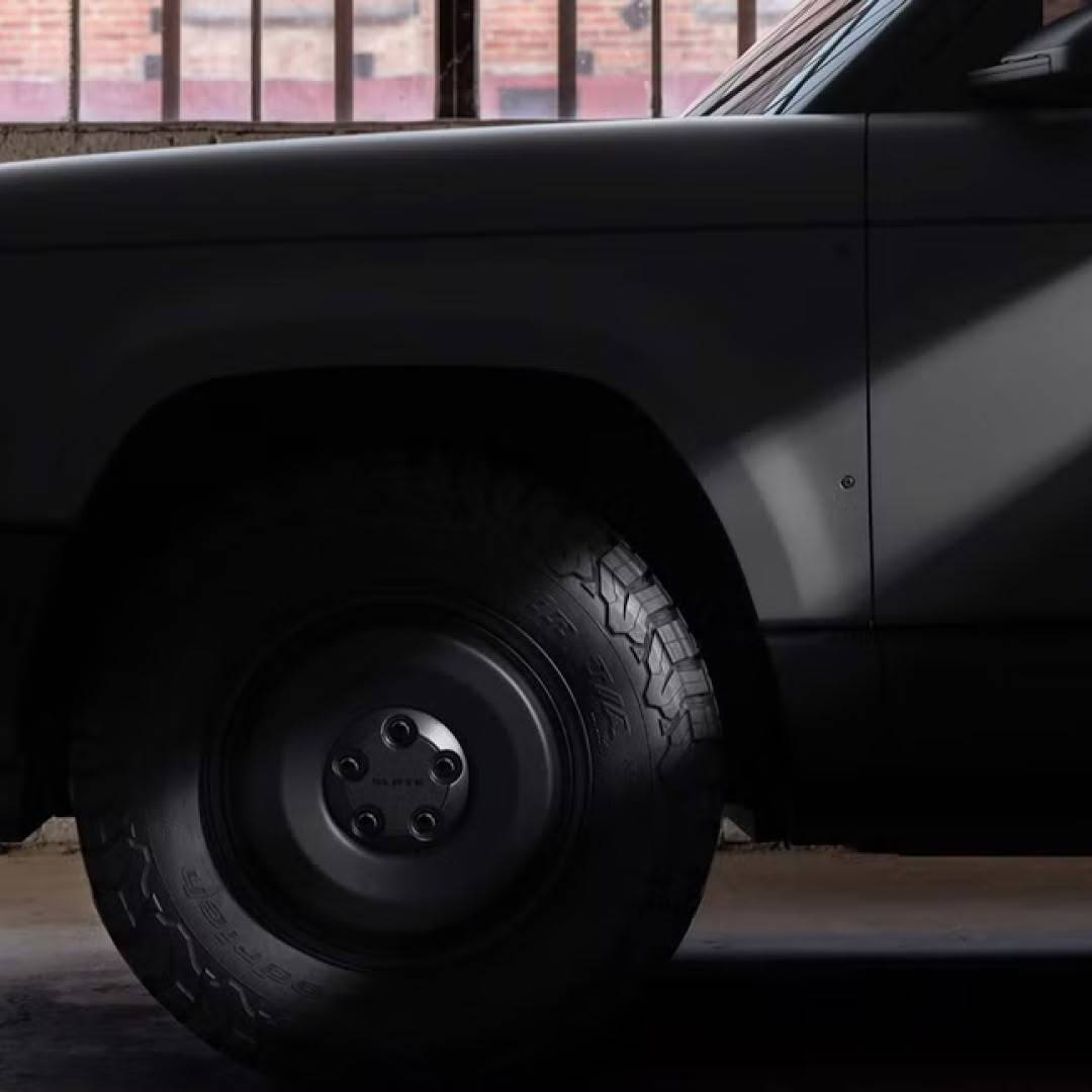 Slate Truck wheel close-up